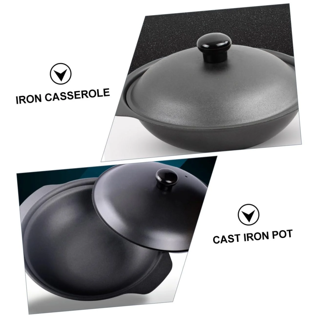 Кастрюля Toyvian чугунная с крышкой энергосберегающая кислотостойкая маленькая, фото №8