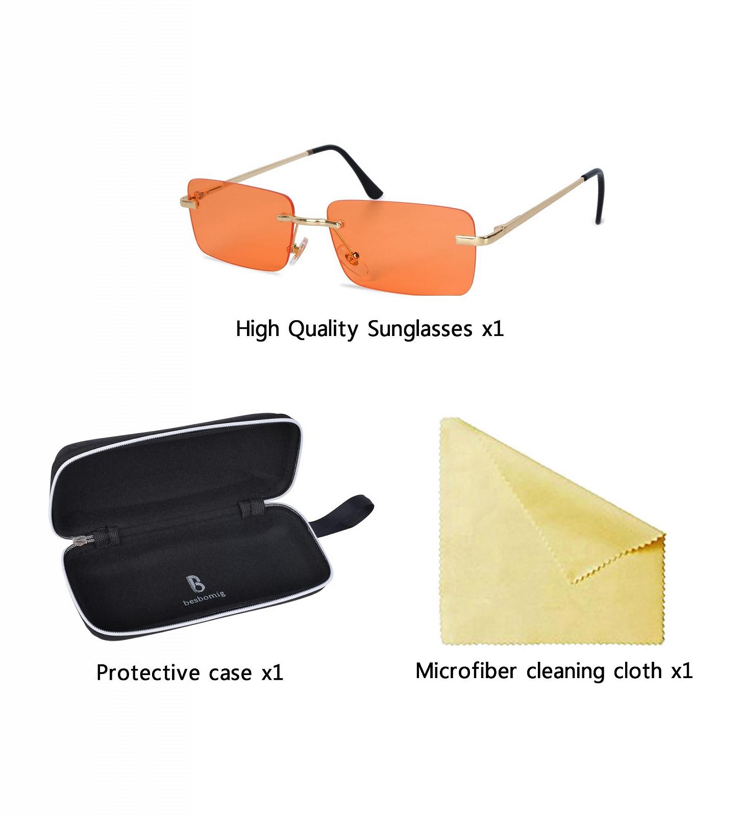 Без оправи Сонцезахисні окуляри besbomig для жінок і чоловіків Ретро, фото №4