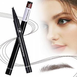 Олівець Waterproof 3D Eyebrow Pencil 4 Fork Tips Dark Brown - Фото 1