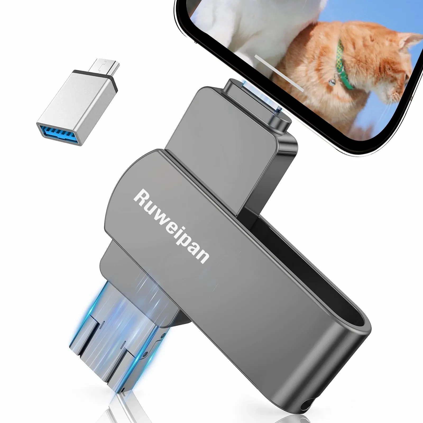 USB-накопичувач Ruweipan 256 ГБ 4 in 1 USB 3.0 Black, фото №1 USB-накопичувач Ruweipan 256 ГБ 4 in 1 USB 3.0 Black, фото №1