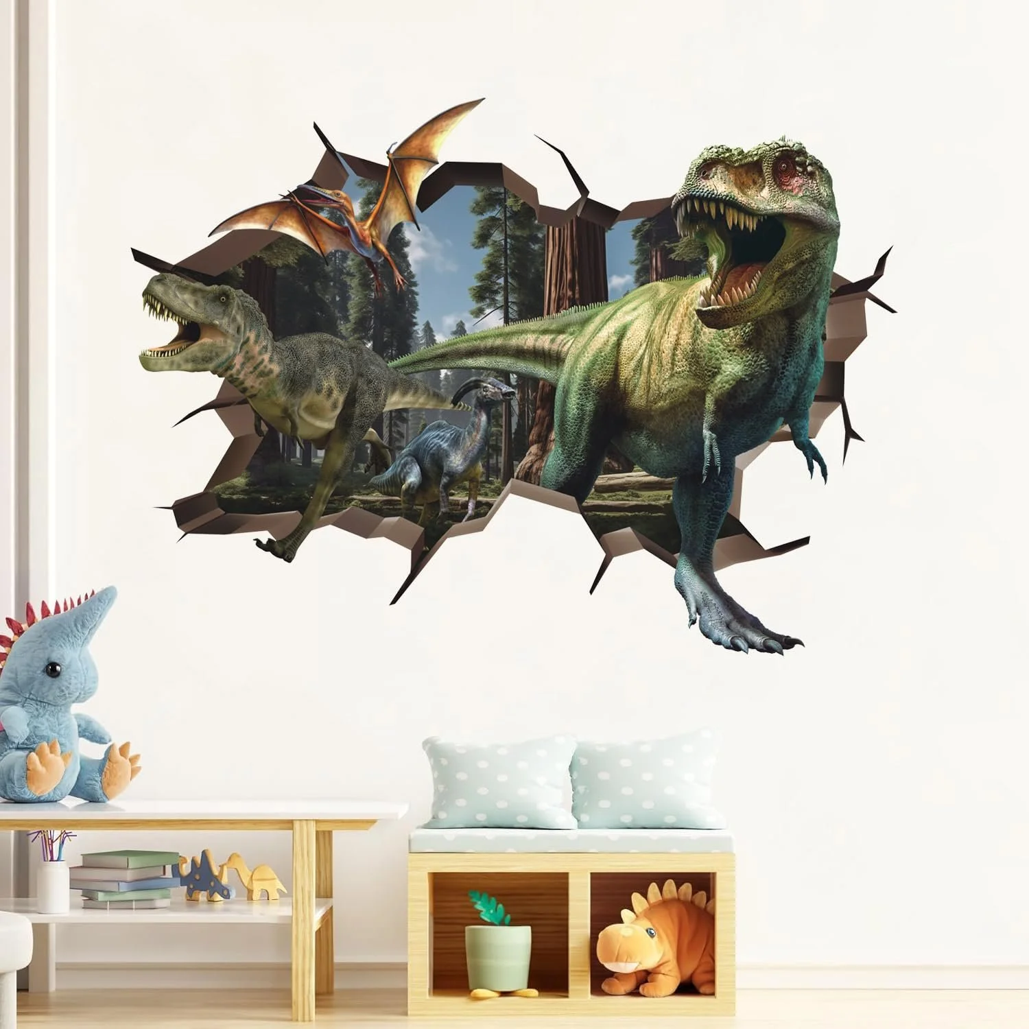 Наклейка на стіну HPNIUB 3D Dinosaur 90 x 60 cm, фото №6