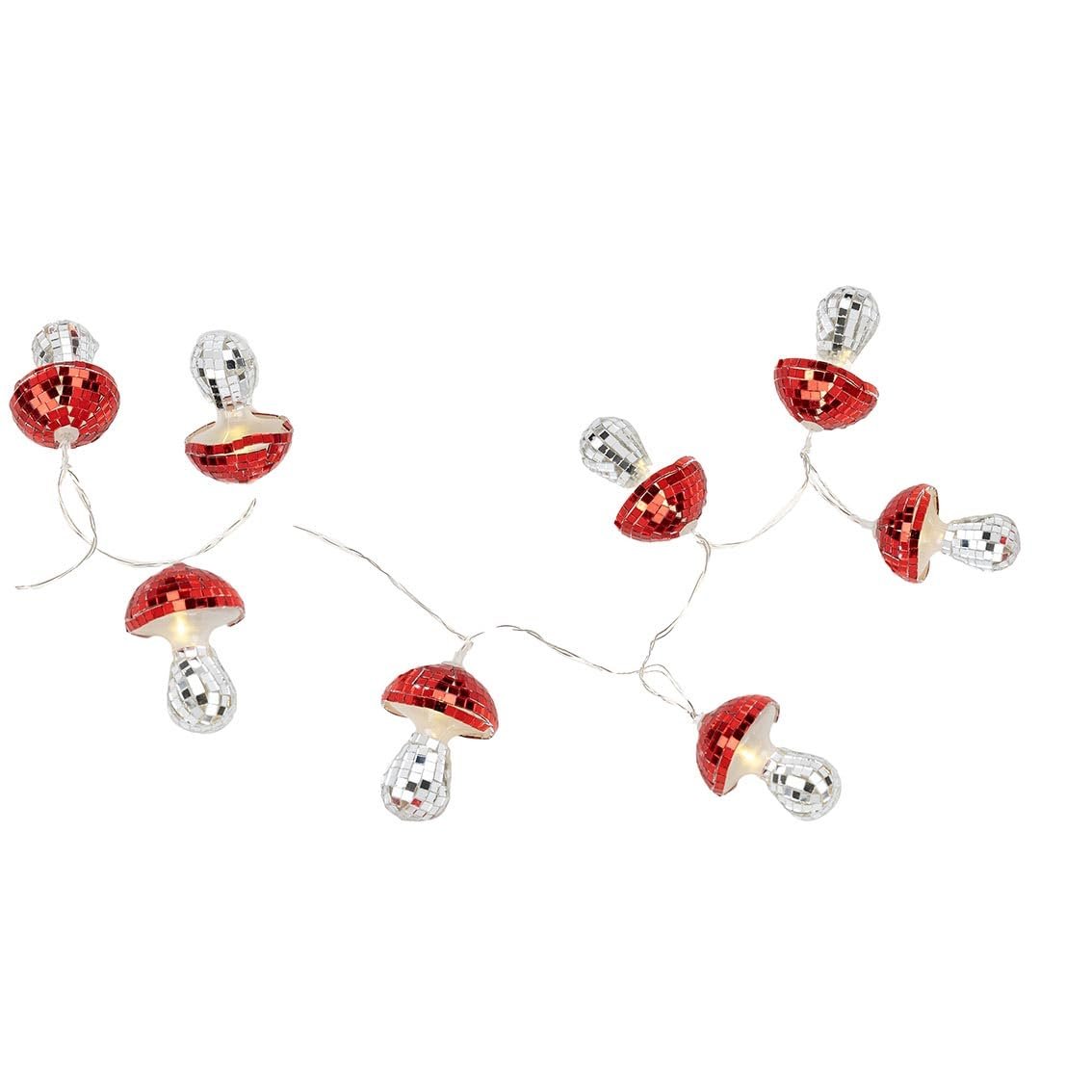 Гірлянда Talking Tables Disco Mushrooms, 1.6 м, 10 LED, червоний, срібний, фото №4