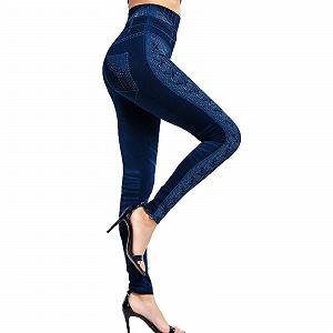 Джинсовые Леггинсы Jeanshosen Женские - Джинсовые Леггинсы Женские| Стрейчевые Джинсовые ЛеггинсыДля Йоги с Высокой Талией, Леггинсы с Высокой Талией, Джеггинсы с Джинсовым Видом, Печатные Модные ЛеггинсыДля Формирования, Треггинсы, - Фото 1
