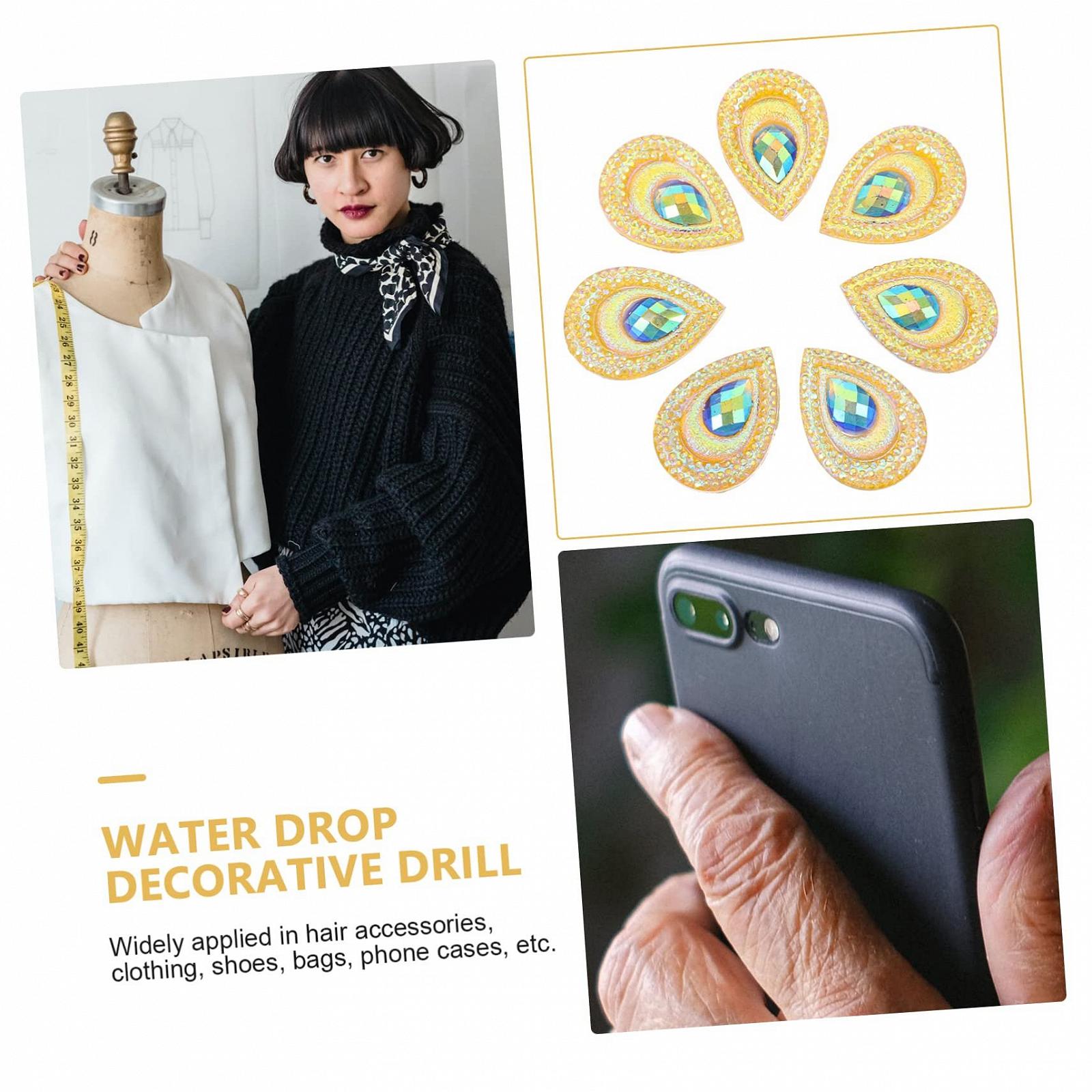 Стразы Капля EXCEART Набор 3 шт. Смола Дизайн павлина Золотые украшения, фото №5