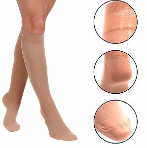 Компрессионные чулки Unbekannt 280 Denier KKL 2 Компрессионные гольфы mmHg 23-32 Бежевый Черный Непрозрачный synthetic.ua - Фото 1