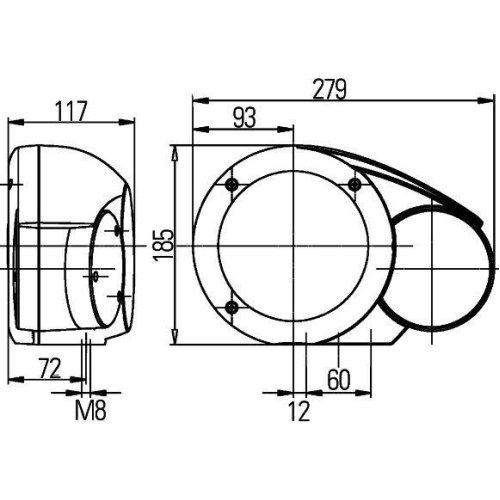 Фара головного світла HELLA 1E3 996 160-671 ліва для DAF LIEBHERR AHLMANN MANITOU, фото №3