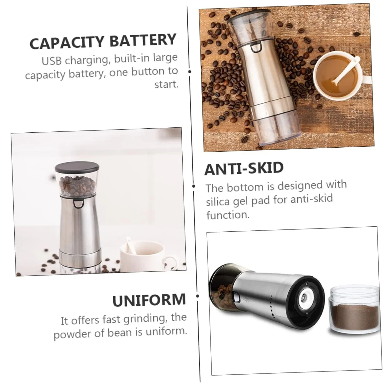 Электрическая кофемолка Cold Press Juicer для перца, эспрессо, нержавеющая сталь, регулируемая, керамический сердечник, серебряная, фото №6 Электрическая кофемолка Cold Press Juicer для перца, эспрессо, нержавеющая сталь, регулируемая, керамический сердечник, серебряная, фото №6