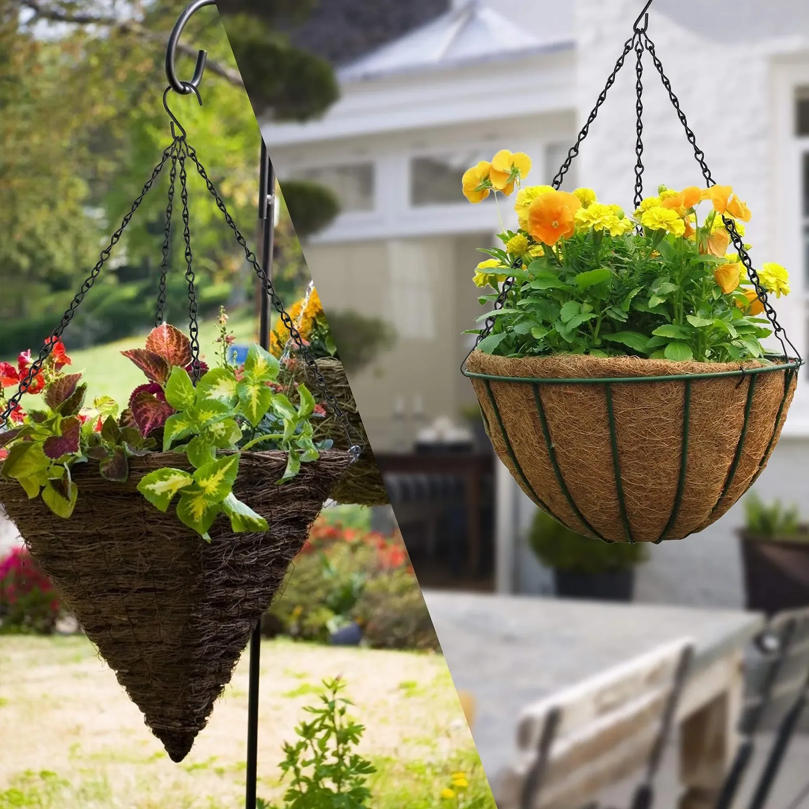 Ланцюги для підвісних кошиків 6 шт. 50 см металеві з гачками, фото №6