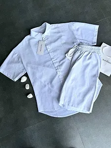 Мужской повседневный костюм льняной Calvin Klein белый synthetic.ua - Фото 1
