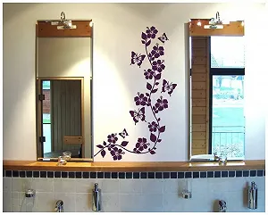 Наклейка на стіну Samunshi Flower Tendril 50 x 80 см рожева synthetic.ua - Фото 1