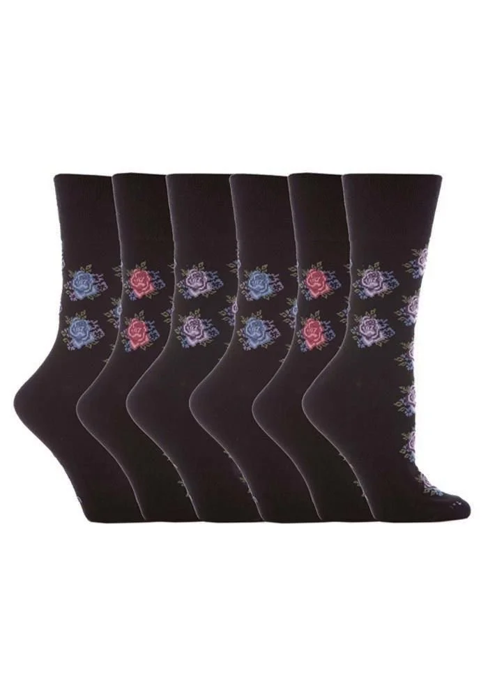 Носки Cotton Flowers Sockshop Женские, 6 пар, Размер 37-42 EU, 4-8 UK, Цветочный принт, фото №1