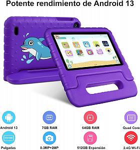Детский планшет 7" Aocwei X300 4+3/64Gb 4 ядра Android 13 Черный synthetic.ua - Фото 1