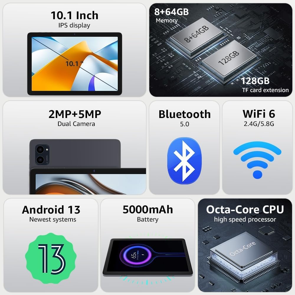 Планшет 10.1" ApoloSign EM101A 4/64Gb 8 ядер Android 13 5000mAh Grey, фото №3