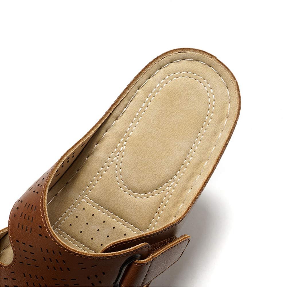 Шлепанцы CrEev женские с открытым носком кожаные., фото №4