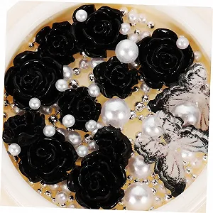 Коробки Housoutil, украшения для ногтей с черными водяными бриллиантами, ювелирные изделия для маникюра, бусины и стразы для творческого дизайна ногтей synthetic.ua - Фото 1