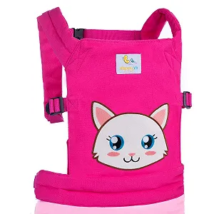 Переноска для куклы HappyVk Игрушка детская Вышивка "Милый котик" Розовый - Фото 1