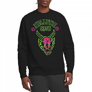 Толстовка Stranger Things Hellfire Neon Sketch Logo Unisex, Чорна толстовка - Фото 1