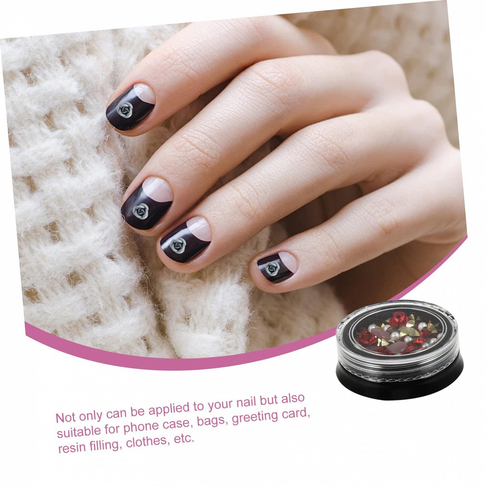 Украшения для ногтей WOONEKY Цветы, подвески, стразы, металлические розы, 5 коробок, фото №2