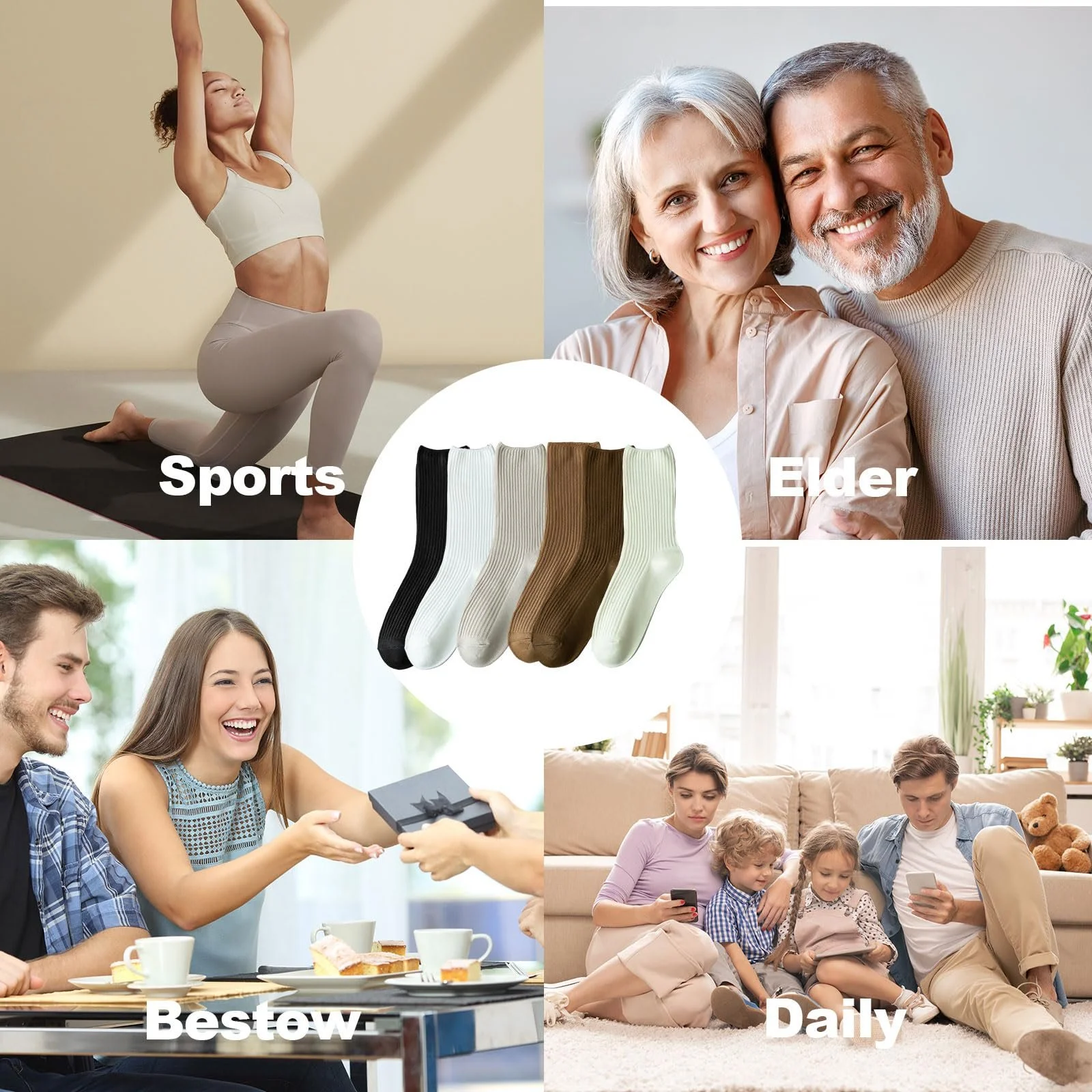 Носки FUIPVG Женские 6 пар Разноцветные One Size, фото №7 Носки FUIPVG Женские 6 пар Разноцветные One Size, фото №7