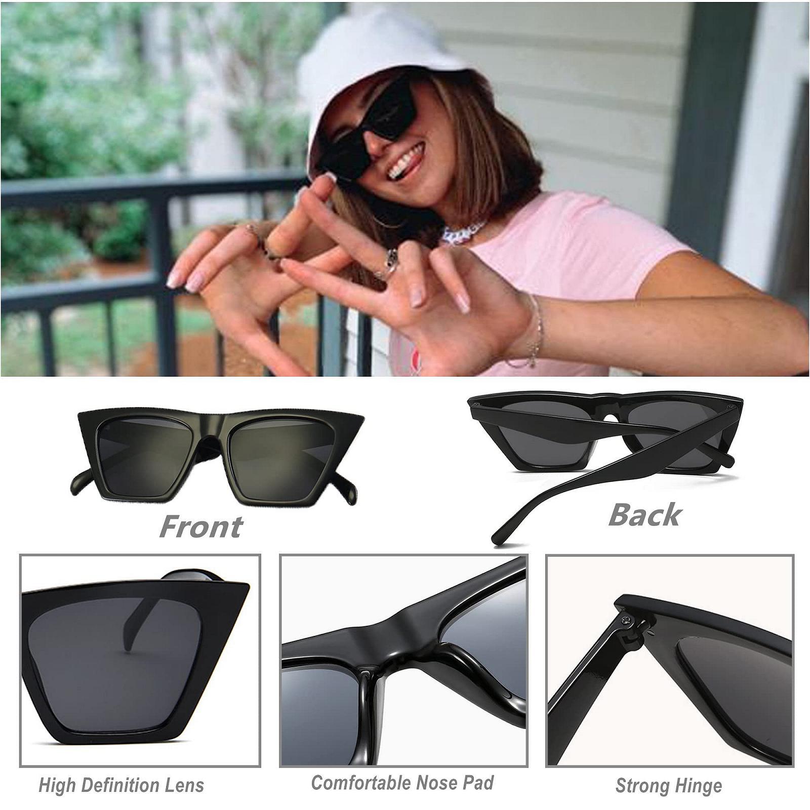 Вінтажні сонцезахисні окуляри котяче око Unning для жінок, ретро квадратні, фото №4