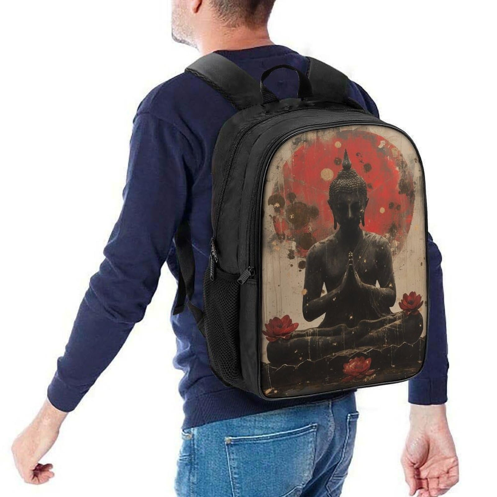 Ранець DPEOANEBN Buddha Statue для дівчинки-підлітка, шкільний рюкзак для початкової школи, дитячий шкільний ранець, повсякденний рюкзак, 40x28x16 см, фото №5