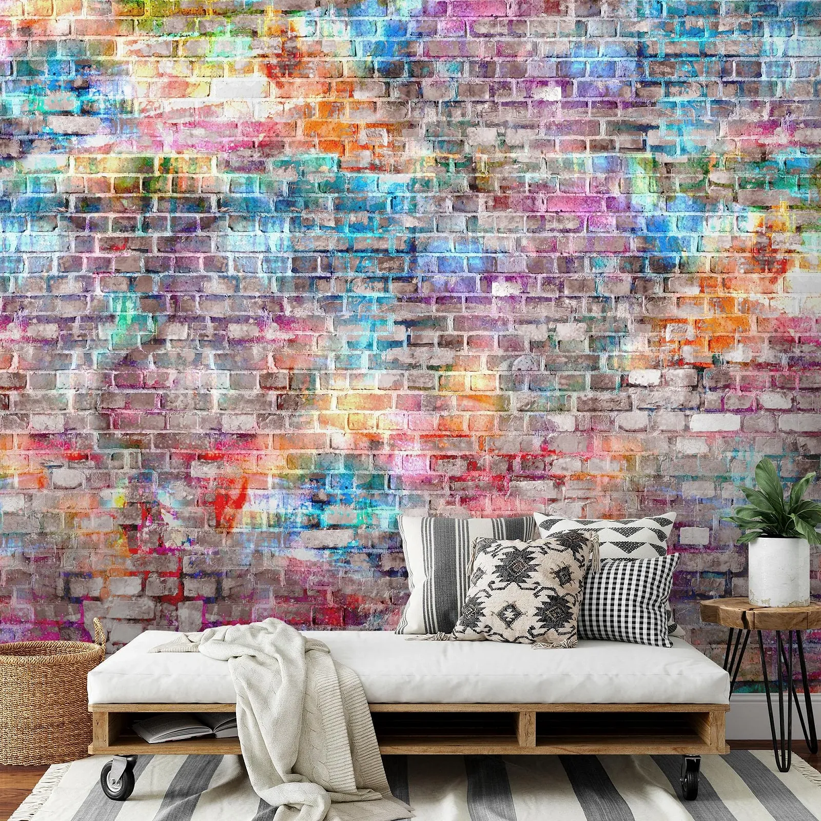 Флізелінові фотошпалери Runa Art Brick Wall 3D Effect 9020012b 396 x 280 см Коричневі, фото №7