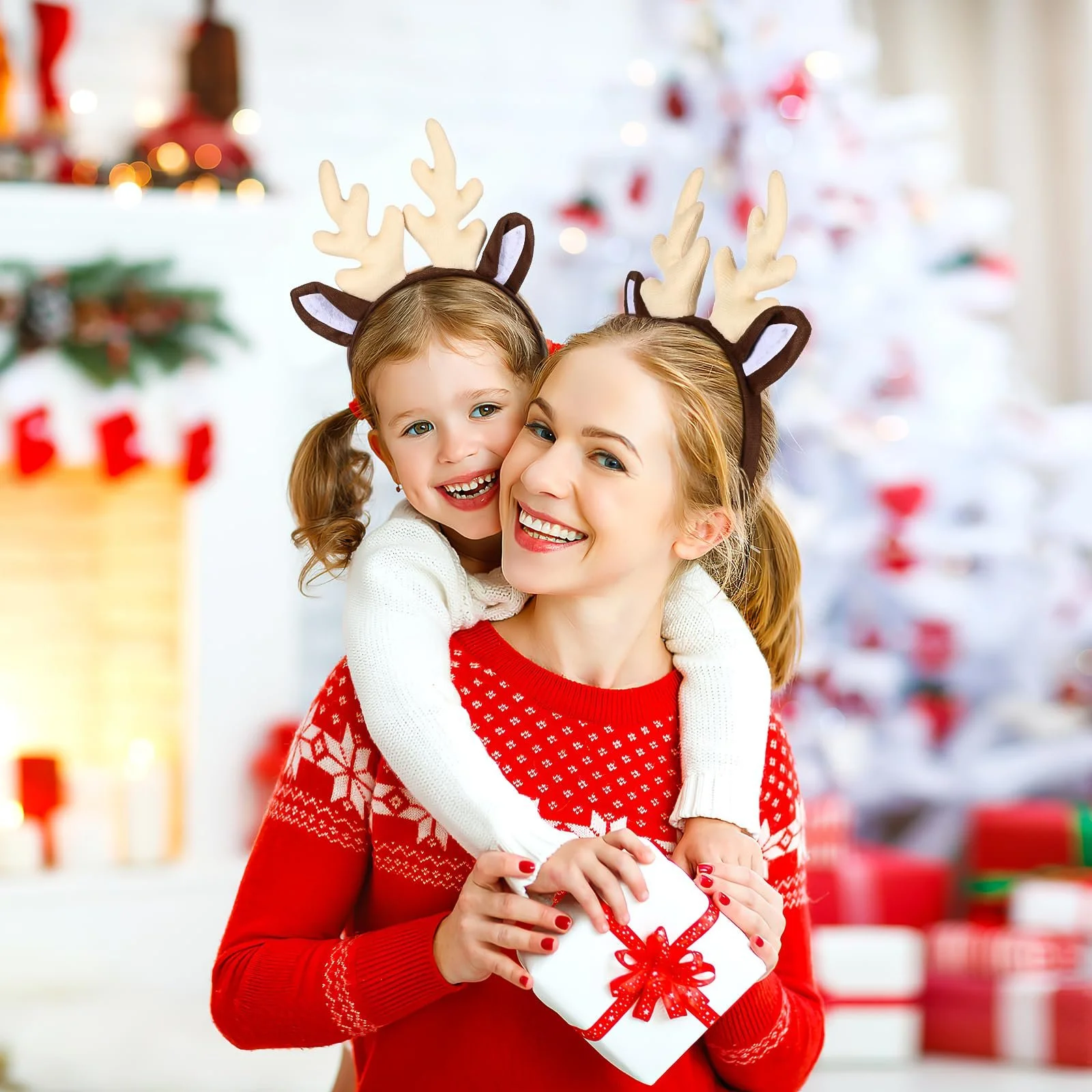 Обруч Різдвяний Amosfun з оленячими ріжками, набір 2 шт, фото №8 Обруч Різдвяний Amosfun з оленячими ріжками, набір 2 шт, фото №8