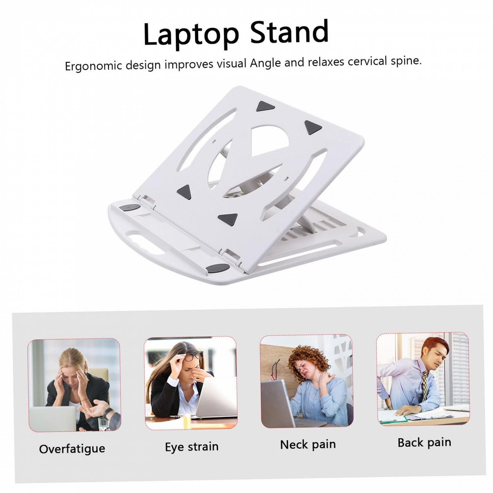 Регулируемая Подставка для Ноутбука SHOWERORO с Вращающейся Подставкой, Эргономичная Приподнятая Настольная Подставка с Циркуляцией Воздуха, Стабильный Держатель, Белый, фото №3