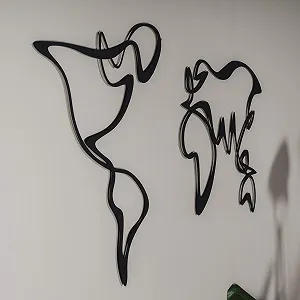 Металева карта світу Verden Unique Design геометрична настінна декорація Чорна 120 x 69 см synthetic.ua - Фото 1