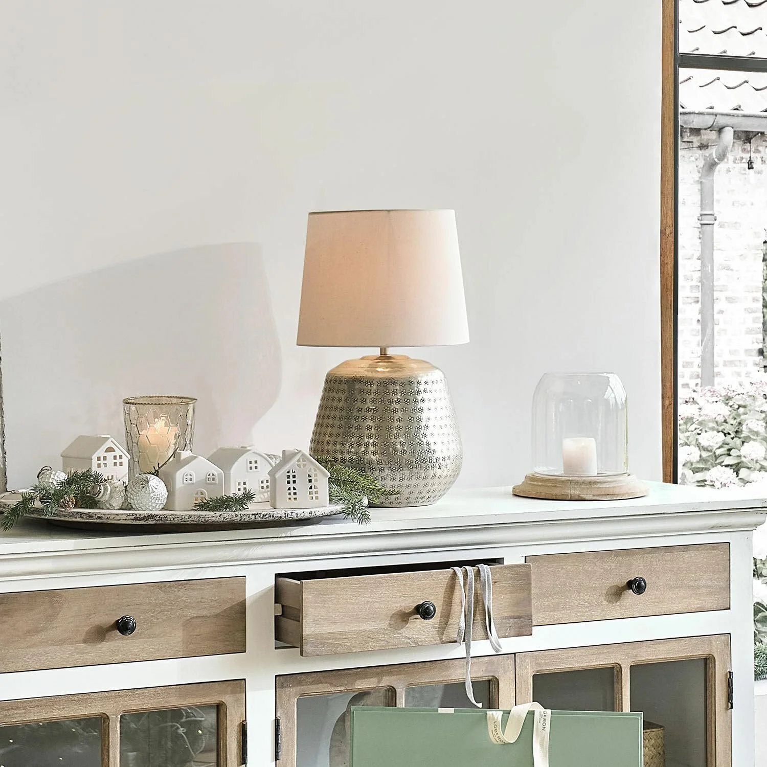 Настільна лампа LOBERON Blanco Silver, фото №3