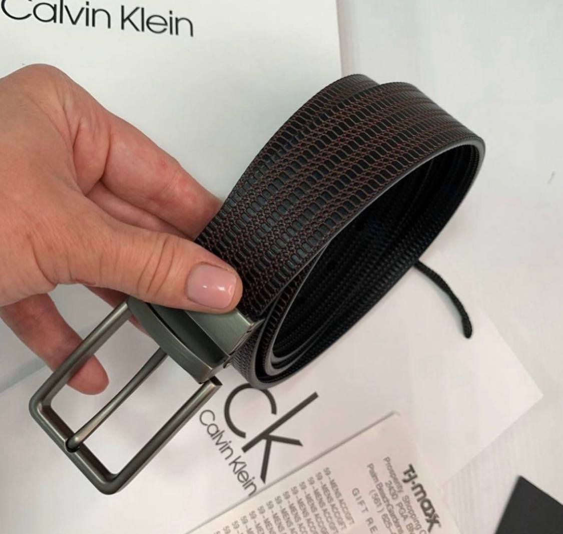 Чоловічий подарунковий набір ремінь та портмоне у фірмовому упакуванні Calvin Klein Jeans, фото №5