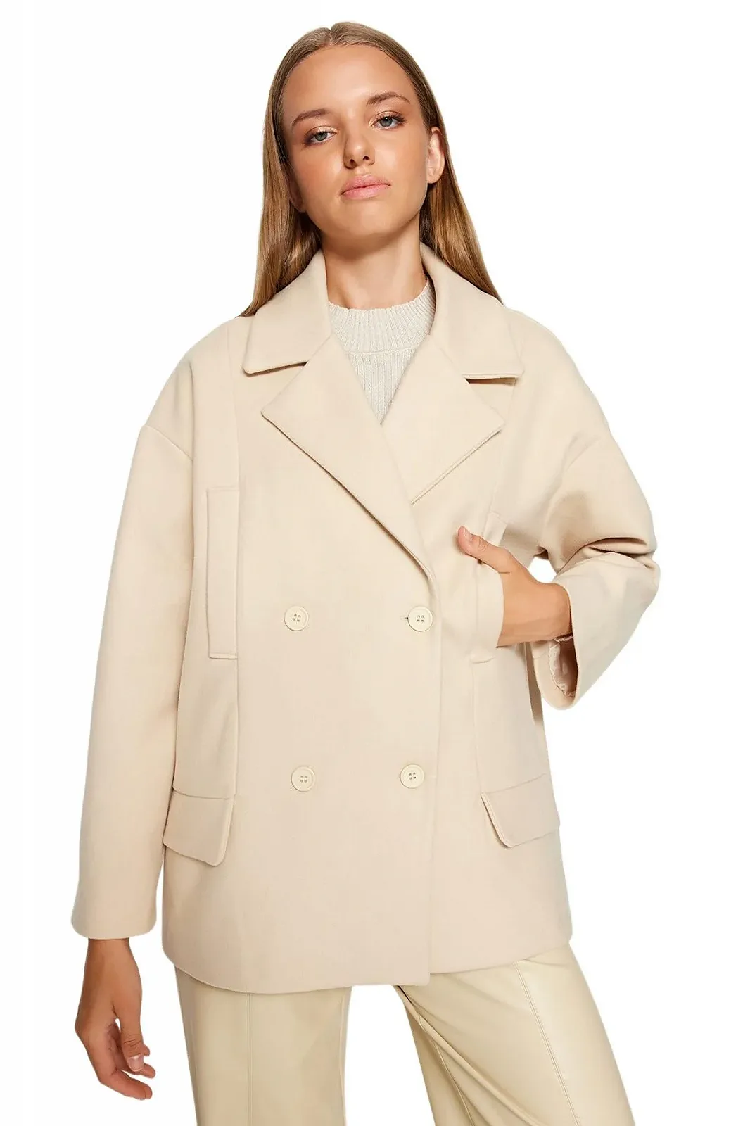 Пальто TRENDYOL Прямое, фото №3