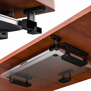 Кронштейн для ноутбука Mobilefox Під стіл з захистом від падіння для ноутбуків MacBook 0-35 мм Чорний - Фото 1