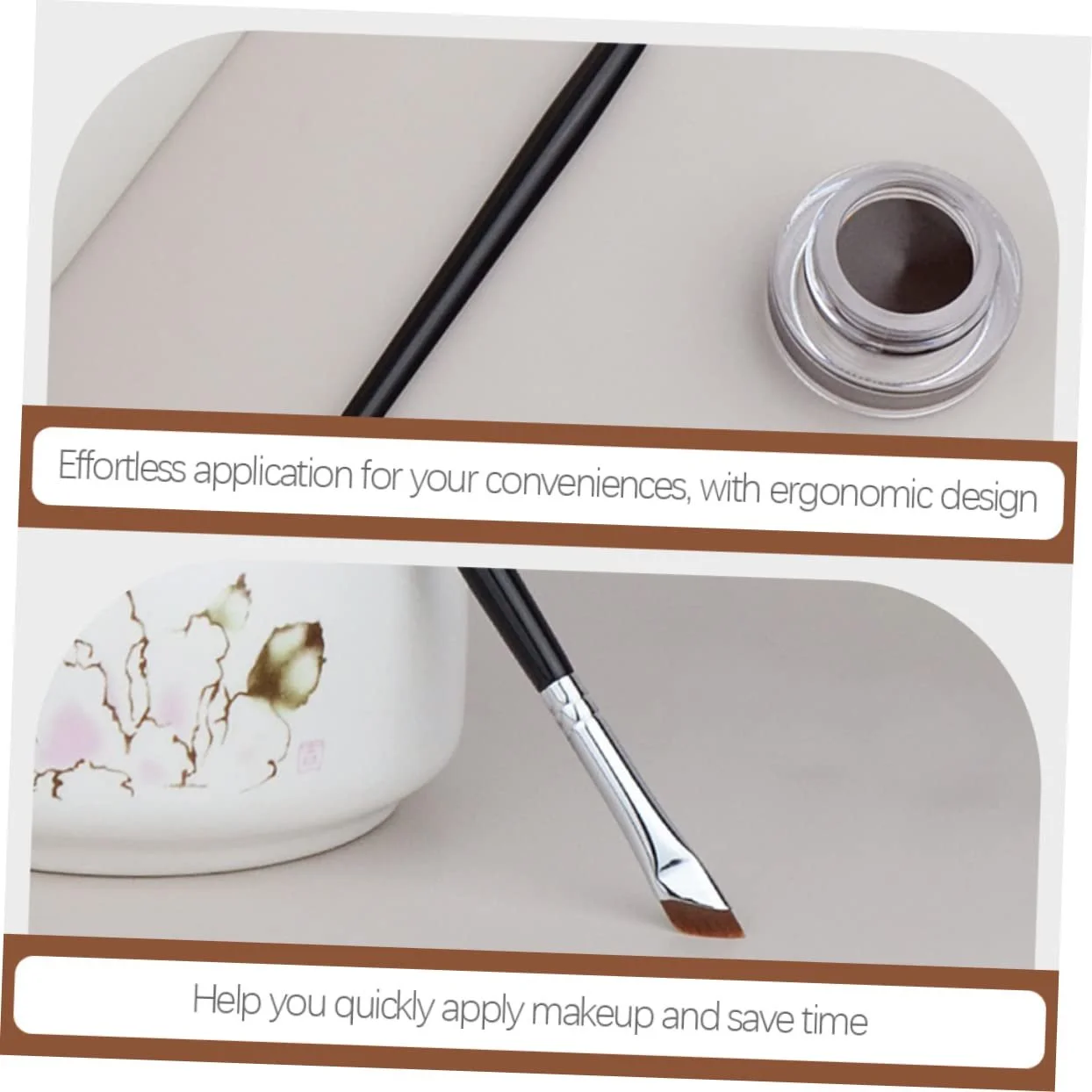 Інструмент для макіяжу Пензлі для брів Кутовий Пензлі для підводки Плоский Пензлі-консилер Пензлі для макіяжу очей Штучне волокно Плоский Пензлі для підводки Пензлі для макіяжу для жінок, фото №3