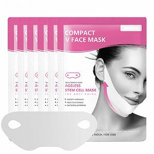 Маска для подтяжки V-зоны с гиалуроновой кислотой, маска для подбородка и челюсти для подтяжки лица, антивозрастная гелевая маска, маска V-зоны, тканевые маски для женщин против двойного подбородка, 6 штук - Фото 1