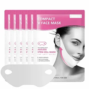 Маска для підтяжки V-зони з гіалуроновою кислотою, маска для підборіддя та щелепи для підтяжки обличчя, 6 штук - Фото 1