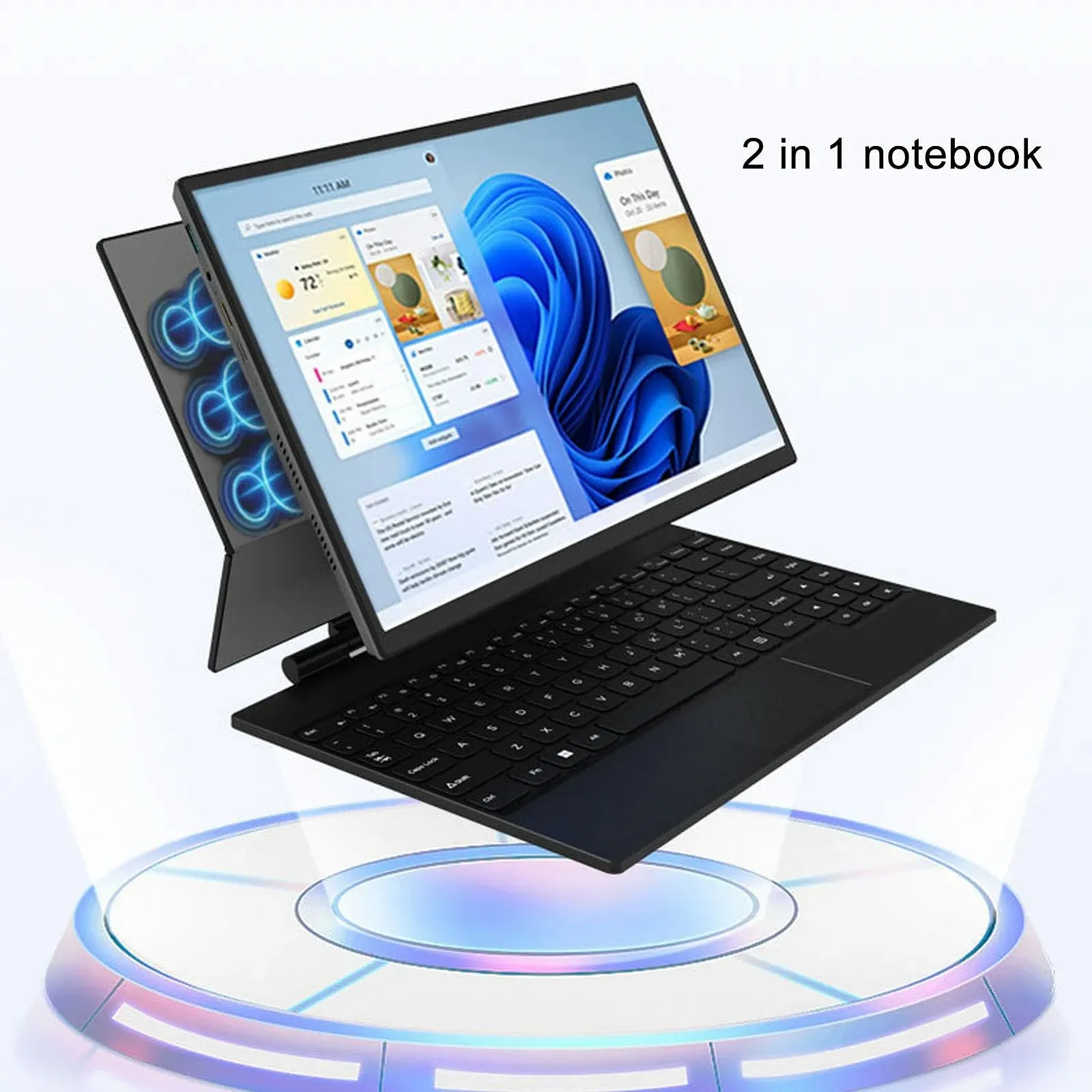 Планшет з левітуючою клавіатурою з підсвіткою 14.0 IPS 2.2K 60Hz 2240 x 1440 Сенсорний екран для Intel 4 Ядра CPU 3.40GHz, 2.4G 5G Dual, фото №2 Планшет з левітуючою клавіатурою з підсвіткою 14.0 IPS 2.2K 60Hz 2240 x 1440 Сенсорний екран для Intel 4 Ядра CPU 3.40GHz, 2.4G 5G Dual, фото №2