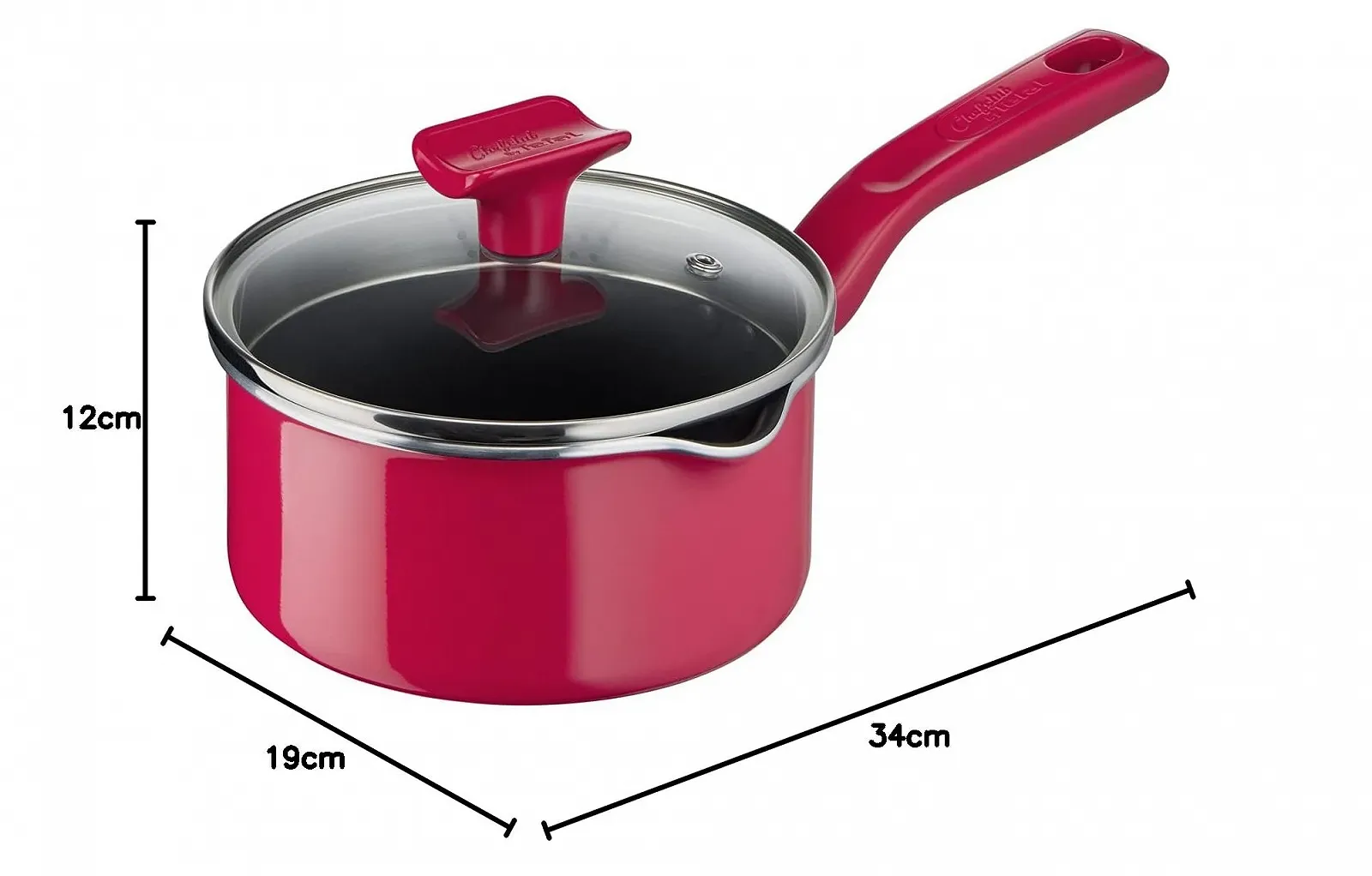 Каструля Tefal Chefclub 16 см + скляна кришка, титанове антипригарне покриття, термоіндикатор, безпечне приготування, легке очищення, підходить для індукційних плит, червона, фото №3 Каструля Tefal Chefclub 16 см + скляна кришка, титанове антипригарне покриття, термоіндикатор, безпечне приготування, легке очищення, підходить для індукційних плит, червона, фото №3