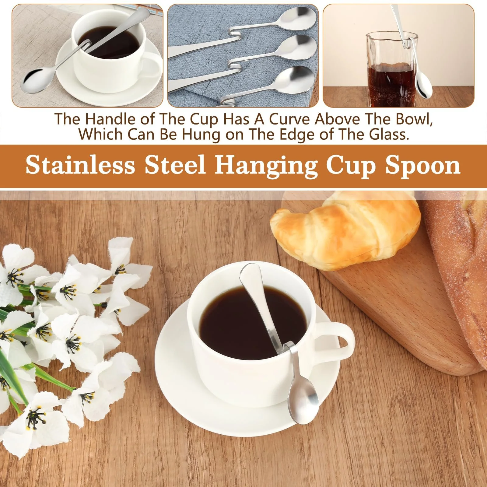 Ложка Кавова з нержавіючої сталі, набір 10 штук, фото №4