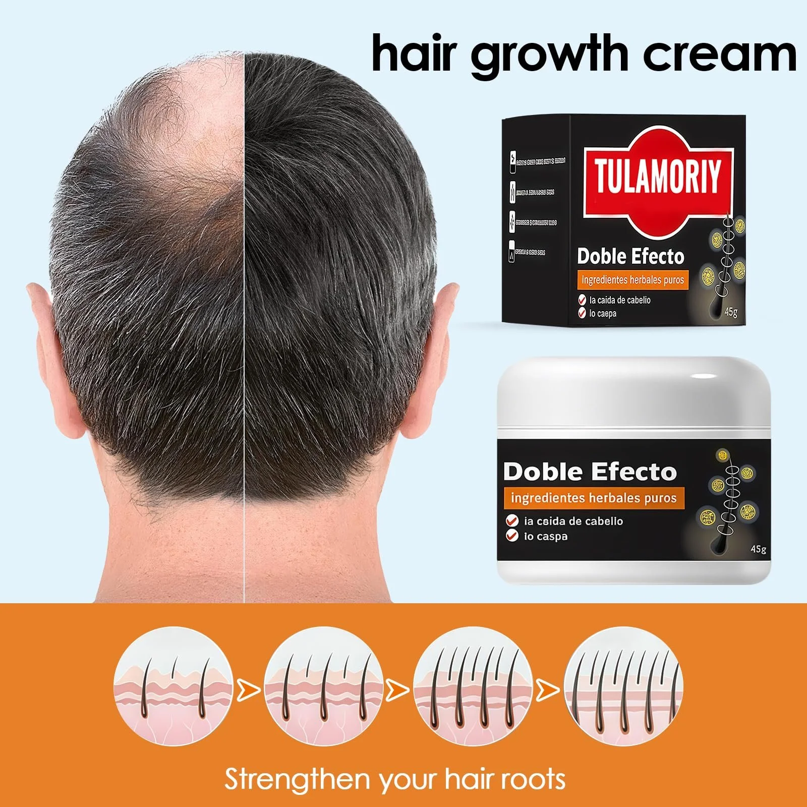 Крем для росту волосся 45 г, Набір для догляду за волоссям для росту волосся, фото №2 Крем для росту волосся 45 г, Набір для догляду за волоссям для росту волосся, фото №2