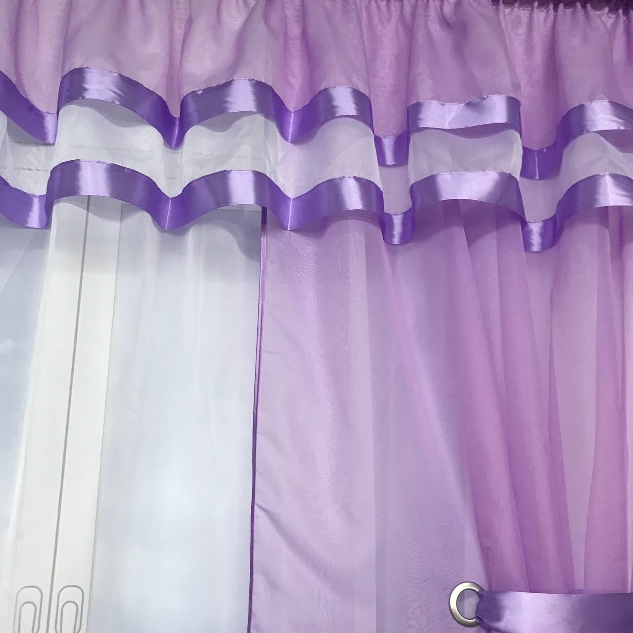 Шифоновая занавеска 400x170 cm ALBO Фиолетовая (KU-144-18), фото №10