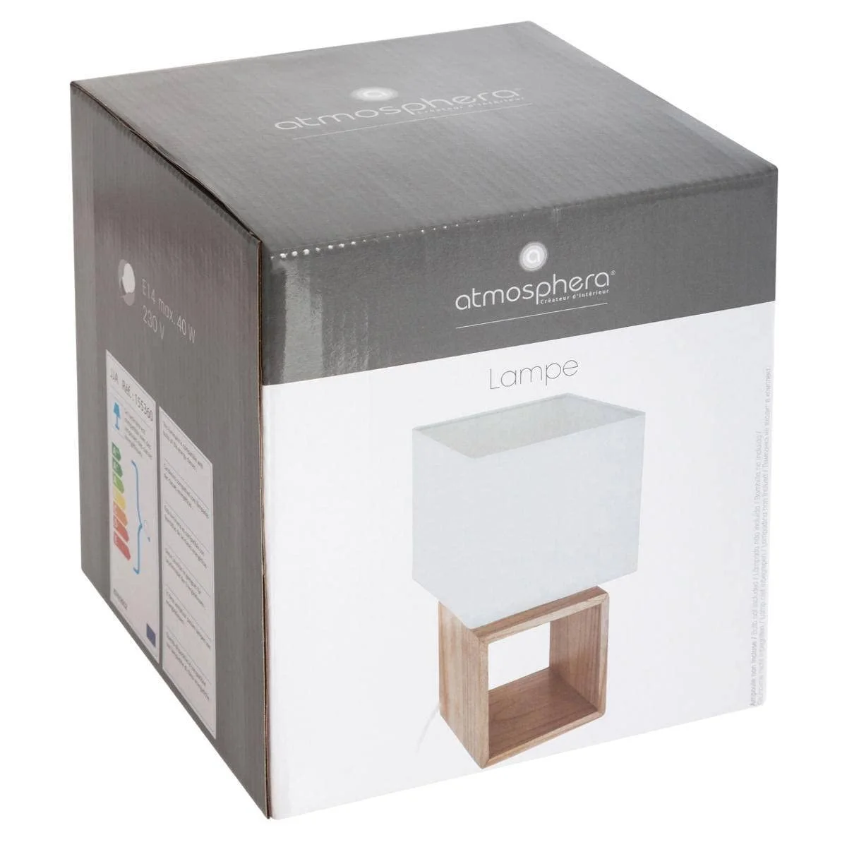 Настільна лампа Square Lamp 18 x 18 x 32 cm Wood Beige, фото №2