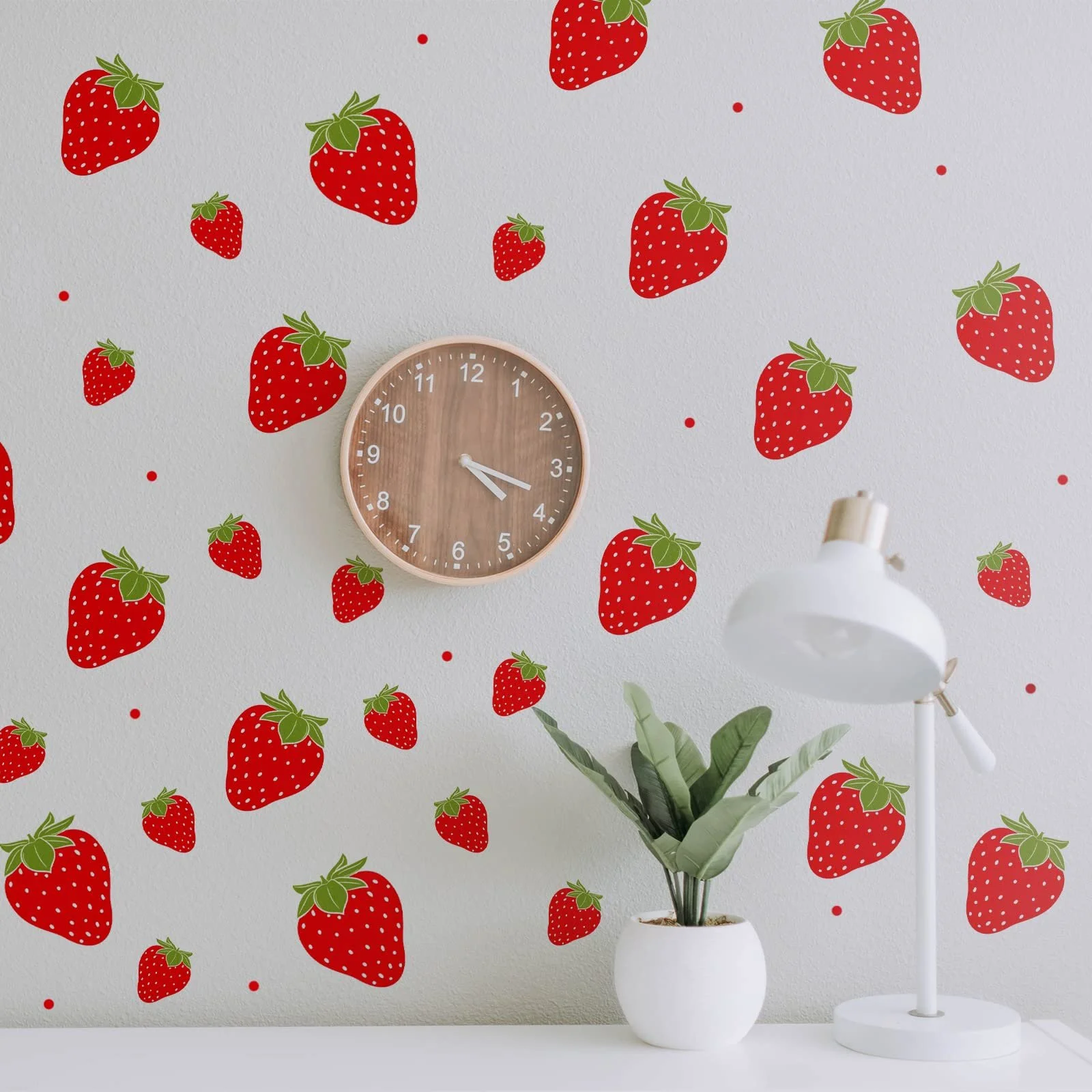 Наклейки на стіну Fruit Strawberry Waterproof Removable 4 аркуші 92 шт., фото №6