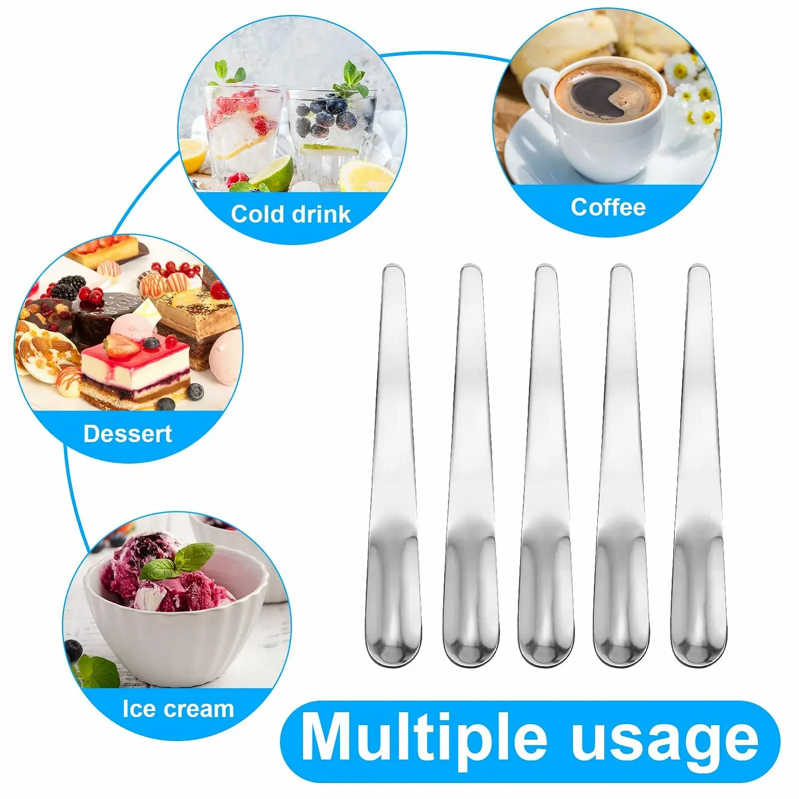 Ложка Десертна з нержавіючої сталі 12 шт, 12.3 см, фото №3