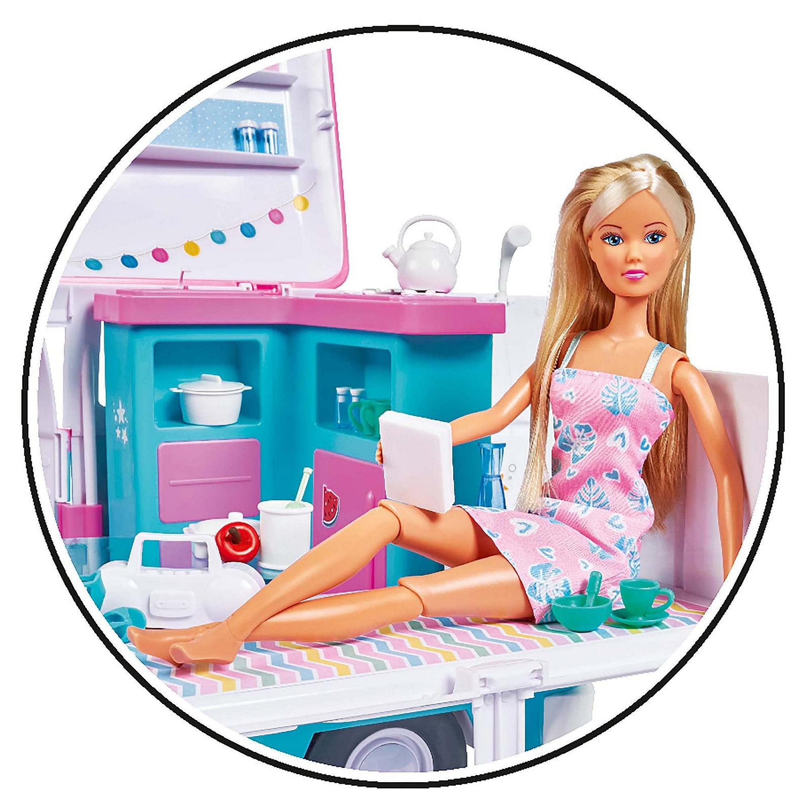 Кукла Кемпер Simba Steffi Love Hawaii 105733523 с шарнирным кемпером, включая кухню / зону отдыха / кровать / стол и множество аксессуаров, 51 см, 29 см, от 3 лет, фото №7 Кукла Кемпер Simba Steffi Love Hawaii 105733523 с шарнирным кемпером, включая кухню / зону отдыха / кровать / стол и множество аксессуаров, 51 см, 29 см, от 3 лет, фото №7