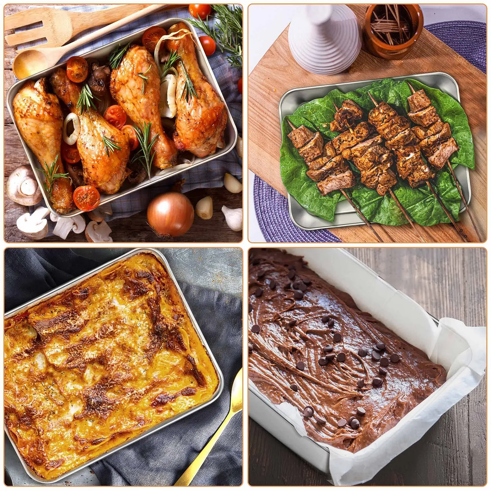 Форма для запекания Joyfair Нержавеющая сталь Прямоугольная 24 x 18 x 5 см, фото №7