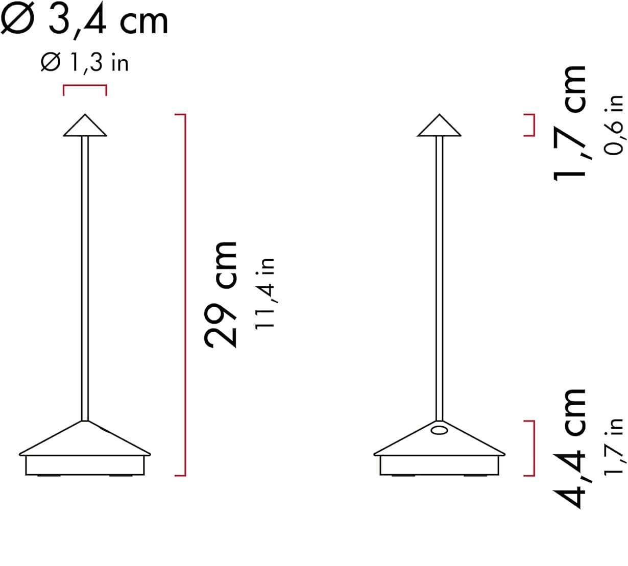 Настільна лампа Zafferano Pina Pro Набір 6 шт LED Акумуляторна Сенсорна Димер 29 см, фото №5