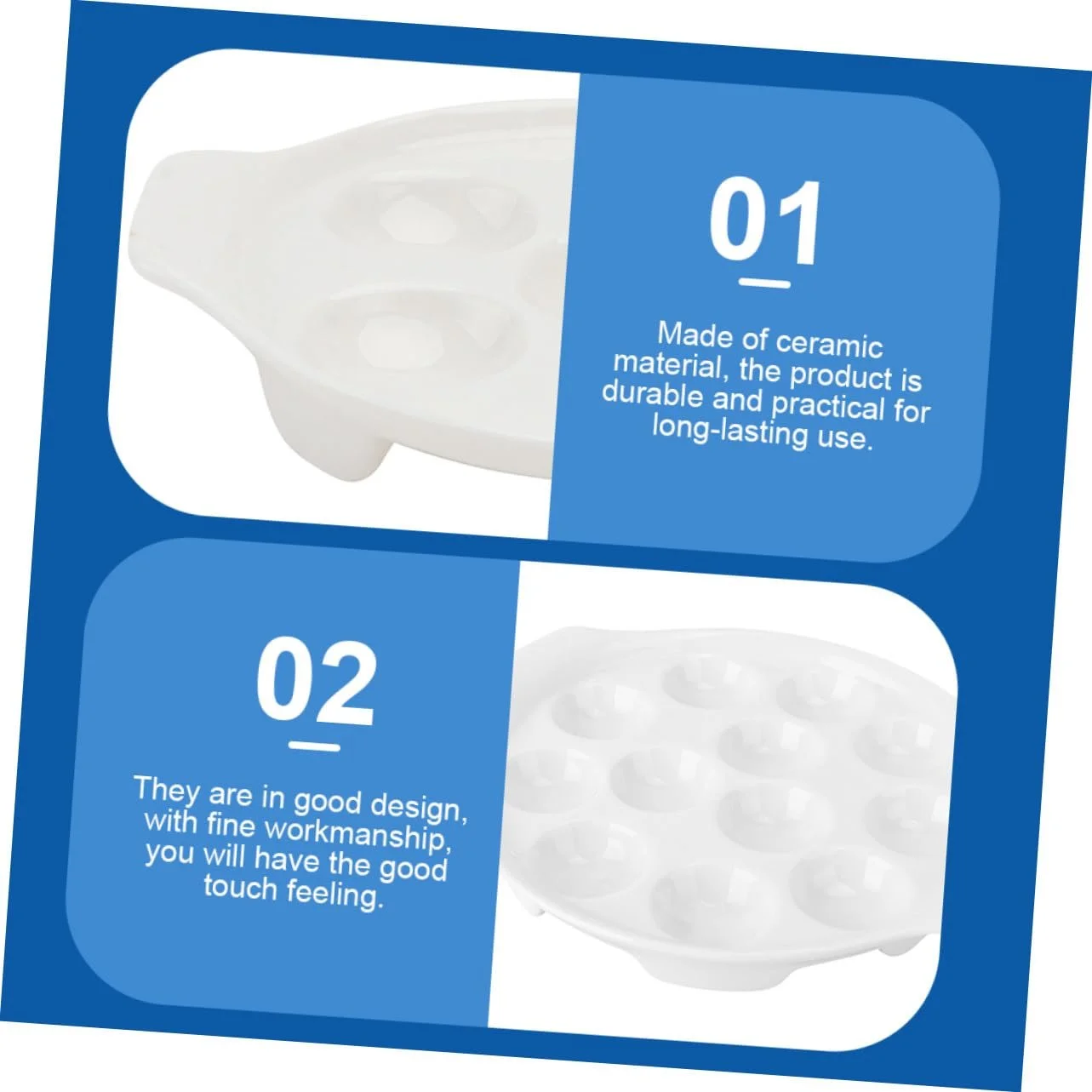 Формы для запекания улиток Gatuida Набор из 2 шт. керамические с ручками для духовки микроволновой печи посудомоечной машины антискользящие, фото №7