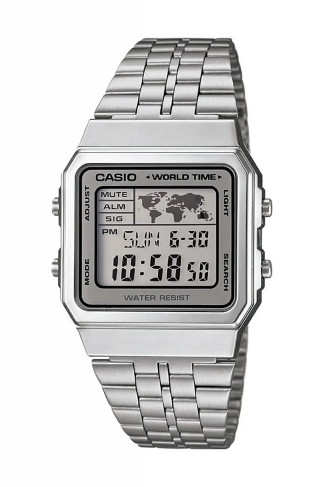 Цифровые часы CASIO A500WA-7 Unisex, кварцевые, серебристый корпус/серебристый браслет, фото №1 Цифровые часы CASIO A500WA-7 Unisex, кварцевые, серебристый корпус/серебристый браслет, фото №1
