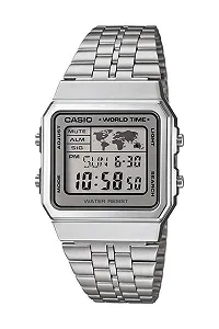 Цифровые часы CASIO A500WA-7 Unisex, кварцевые, серебристый корпус/серебристый браслет - Фото 1